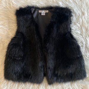Black Faux Fur Vest